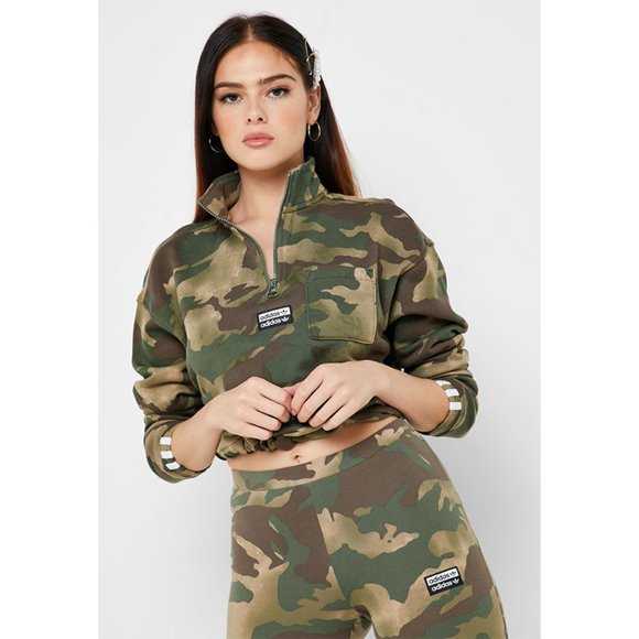 Adidas Half Zip Sweater Camo Sweatshirt 